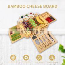 100% Bamboo Large Charcuterie Board Cheese Board and Knife Set thumbnail-4