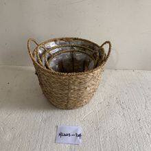 Home Decoration Round the Stem or Leaf of Cattail Storage Basket