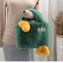 34Cute Plush Bag Female Sweet Student Handbag Girl Tote Bag Niche Single Shoulder Oblique Cross Bag Hairy Hot Large Capacity Female Bag thumbnail-4