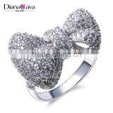 Top Quality Jewelry Dongguan Factory CZ Jewelry Bow Tie Shape Fine Set Women Ring thumbnail-1