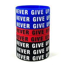 Factory Wholesale Hot Sale NEVER GIVE up Inspirational Custom Rubber Wristband thumbnail-2