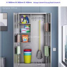 Commercial Toilet Cleaning Supply Cupboard| Ventilated & Lockable Steel Closet |for High-Traffic Public Washrooms thumbnail-5