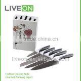 2014 Lifestyle LIVEON 5 Pcs Titanium Knife Set With MDF Block thumbnail-1
