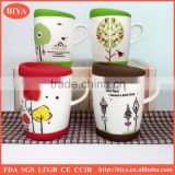silicone mug covers ceramic cup and mug with silicone lid and bottom with handle mug and decal