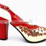 Latest Mix Color High Class Middle Heel Slingback Sandals With Net thumbnail-1