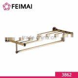 Brass Antique Bronze Plated Hotel Style Towel Rack Bar Shelves