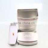 Silver Irregular Tea Tin Can With Inner Lid