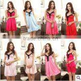 Ladies Home Furnishing Wear Sexy Suspender Bow Sleeved PajamasS01 thumbnail-1