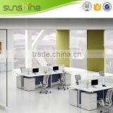 Sunshine Aluminum Partition Office Cubicle Workstation With Three Drawers Steel Leg Support thumbnail-2