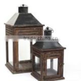 Metal wooden lantern 2pcs/set AH60493