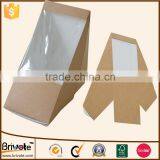 Recycled Brown Kraft Paper Food Box OEM Triangle Sandwich/cake Box