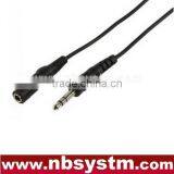 6.3mm Stereo Male to 6.3mm Stereo Female Cable OD4.0mm