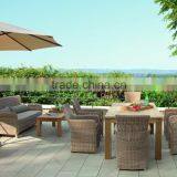 Synthetic Rattan Dining Set Aluminium Frame - Poly Rattan Dining Room Furniture - Wooden Dining Set Furniture thumbnail-1