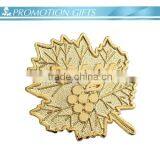 metal grape leaf badge with plating gold