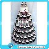 Wedding Decorations Clear Cup Cake Stand With a Cake on the Top, Round Acrylic Stand Cupcake Tower thumbnail-1