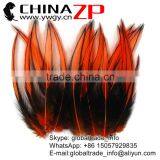 ZPDECOR Feather Bulk Sale Cheap Dyed Orange Laced Pointy Chicken Cape Feathers thumbnail-1