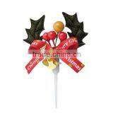 Customised Desgin Holly Pine Plastic Cake Decoration