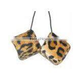 Cheetah Irregular Safari Animal Car Mirror Fuzzy Dice thumbnail-1