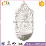 Factory Custom made best home decoration gift polyresin resin holy water font