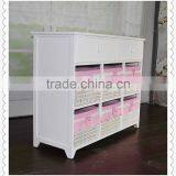 Handmade White Solid Living Room Cabinet With Drawers thumbnail-2