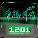 Creative LED Light Fluorescent Message Board Alarm Clock Digital thumbnail-2