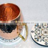 MDF WOODEN TEA CUP COASTER, HANDMADE COASTERS FOR MULE MUGS, WOODEN TABLEWARE COASTER thumbnail-4