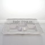 Sqaure machine pressed porcelain unbreackable ceramic square dinner plates