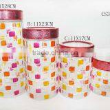 4 Pcs Elegant Embossed Bubble Glass Canisters Set With Plastic LidS thumbnail-1