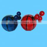 Basketball Shape Stainless Steel Fruit Fork Ceramic Holder