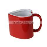 Factory Directly Wholesale Nice Stoneware Red Heart Shape Mug thumbnail-1