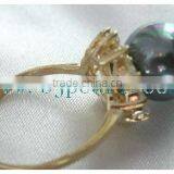 18K Gold Ring Diamond Ring and Seawater Pearl Ring thumbnail-5