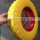16 Inch 400-8 Solid Wheel Barrow Tyre With Axle PU Foam Rubber Wheel thumbnail-2
