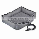 Indoor Heated Dog Bed Sleeper With Cushion for a Warm and Comfortable Pet Bed - Grey - 20 x 20 x 6" thumbnail-2