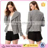 High Quality Woven Fabric Grey Color Fashion Women Blazer for Lady