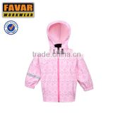 Kids pu rain jacket printing fabric fashion raincoat