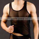 Custom Men's Sey Ultra-thin Vest Transparent Mesh See-thru Tank Tops Breathable Sport GYM Work Out Gay thumbnail-1