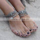 OXIDIZED SILVER Plated GYPSY CHAIN ANKLET PAYAL Foot Bracelet thumbnail-1