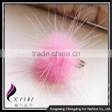 CX-A-27 Decoration Colourful Genuine Mink Fur Ball Finger Ring thumbnail-2