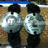 Zodiac Sign Leather Bracelet,Leo Sign Leather Bracelet,Cancer Sign Leather Bracelet thumbnail-1