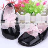 New Baby Leather Shoe Cheap Wholesale Shoe in China Girls Princess Leather Shoes With Pink Ribbon thumbnail-3