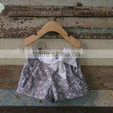 Grey Baby Shorts Printed Cotton Baby Clothes Children Clothing Match White Belt China Wholesale thumbnail-2