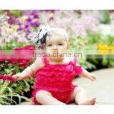 New Style!wholesale Kids Hot Pink Lace Romper for Toddlers RO012 thumbnail-1