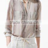 Runwaylover 109 Europe Style 2017 Ladies Fashion Chiffon Transparent Blouse thumbnail-1