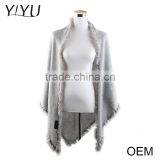 High Quality Fashion Design Women Cashmere Knit Scarf Shawl Ponchos Sweater thumbnail-3