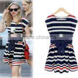 Latest Elegant Casual Cotton Striped Stylish African Dresses