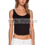 contrast mesh knit back lace tank top