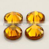 Crystal Shiny Round Flat Back Hot Fix Rhinestones in Topaz for Garment Accessories thumbnail-4