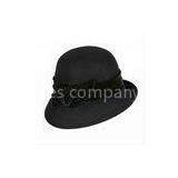 Custom Fashion Ladies Wool Felt Hats with Velvet and Knot Trimming for Normal Day, Party