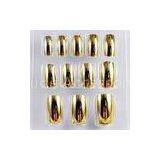 Pretty Full Cover False Nail Custom Gold Plating Long Fake Nails For Girls thumbnail-1