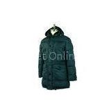 Anti Pilling Warm Winter Padded Jacket Long Down Coat Green With Fur Hood